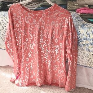 Reel Legends Pink W/Silver Foil Graphic Long Sleeve XL